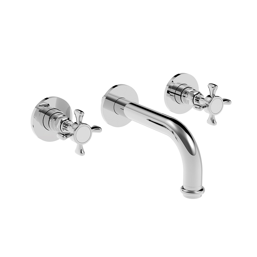 Mallard 3pc Wall Mounted Basin Mixer Chrome