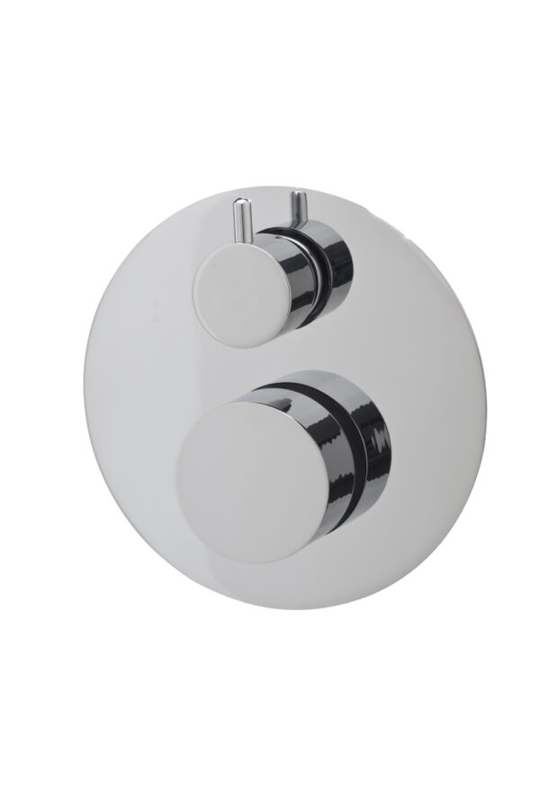 Atlantic Dual Control One Outlet Thermostatic Shower Valve with Round Plate Chrome