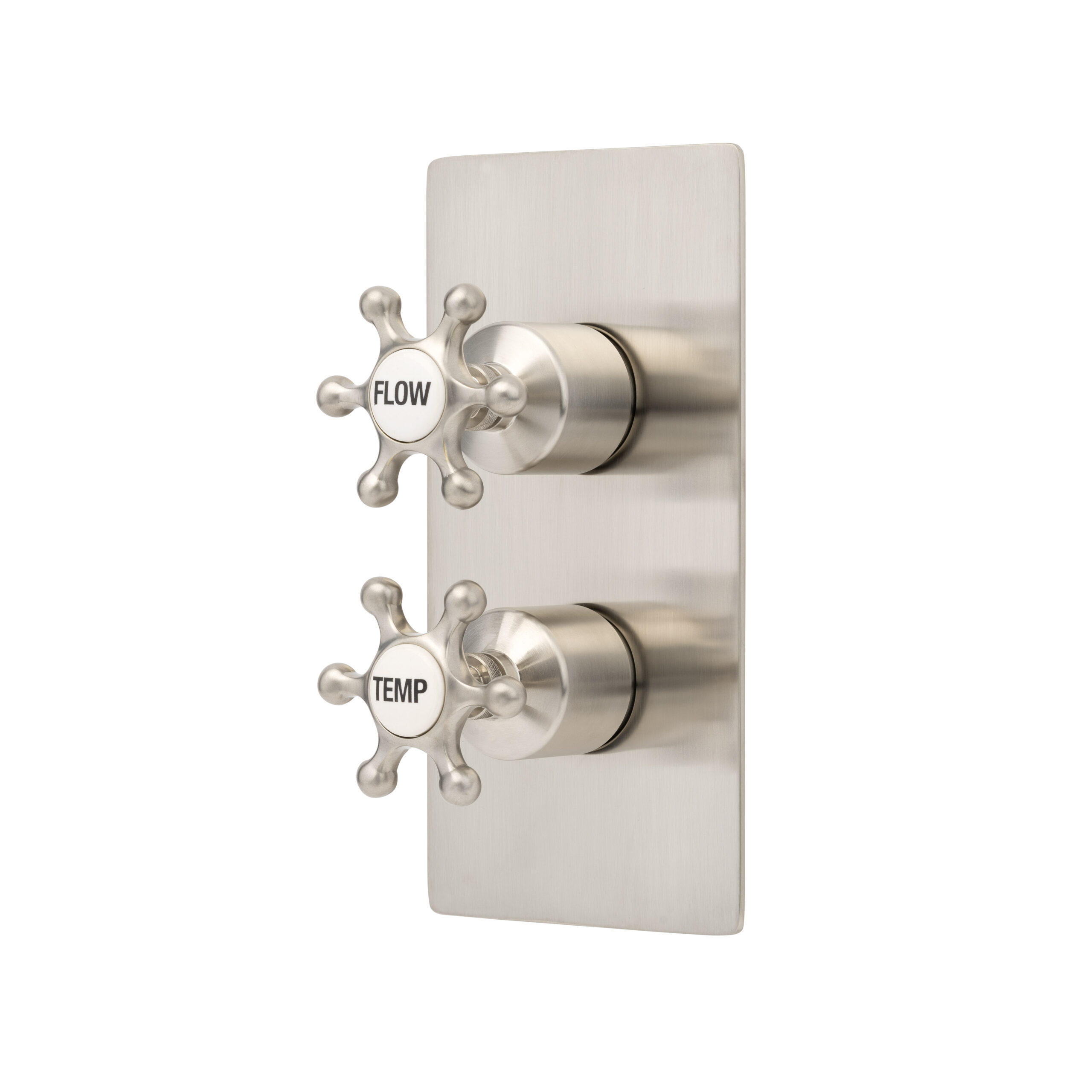 Brunel One Outlet Dual Control Thermostatic Shower Valve Brushed Nickel