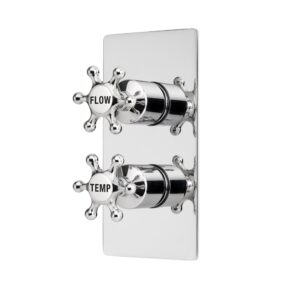 Brunel One Outlet Dual Control Thermostatic Shower Valve Chrome