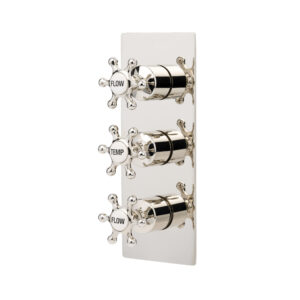 Brunel Three Outlet Triple Control Thermostatic Shower Valve Nickel